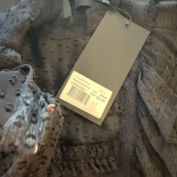 The Kooples Black Textured Ruffle Blouse NWT Flawed - Picture 11 of 11